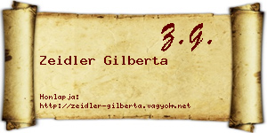 Zeidler Gilberta névjegykártya